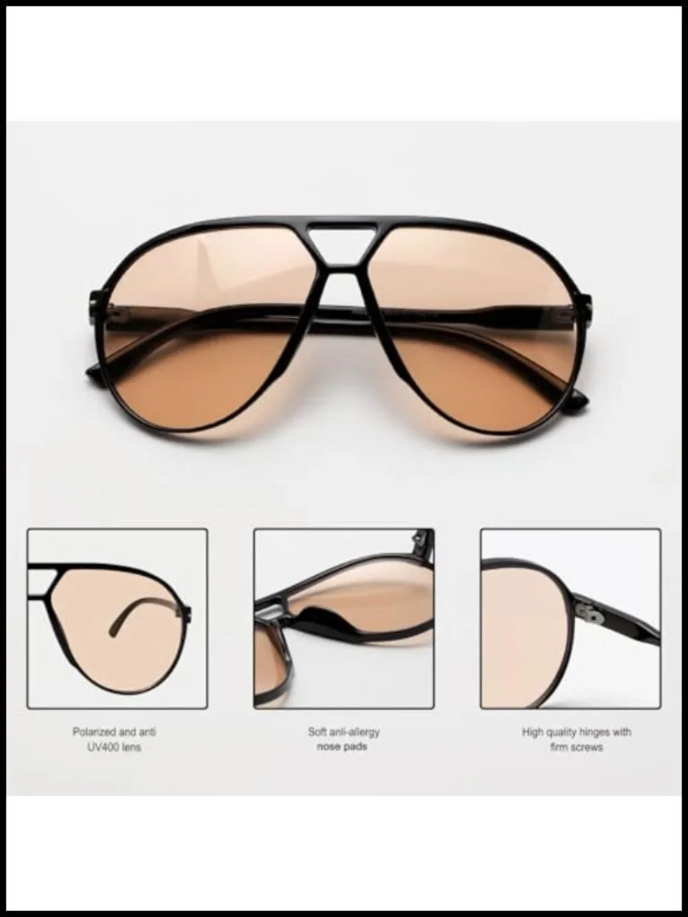 Retro Aviator Sunglasses for Women Oversized UV Protection Lightweight Square